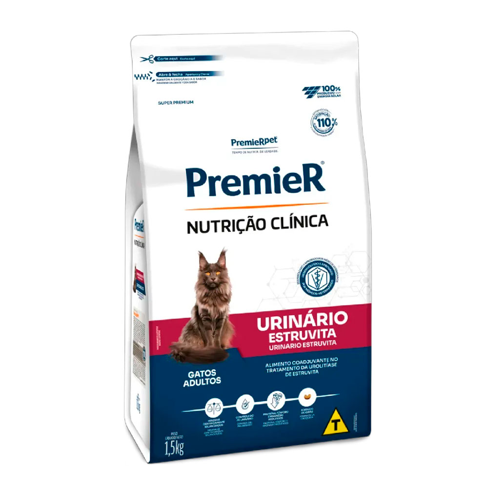 Ração Premier Nutrição Clínica Urinário Para Gatos Adultos 1,5kg