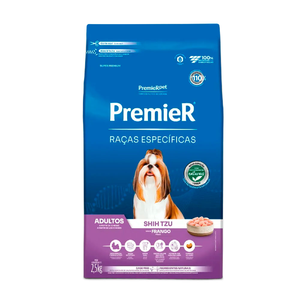 Ração Premier Raças Específicas Para Cães Adultos Shih Tzu Frango 2,5kg