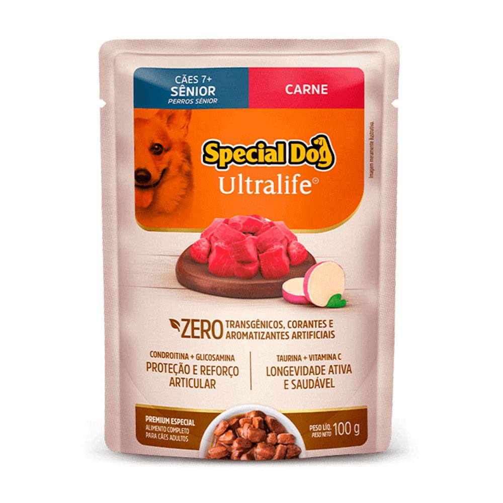 Ração Úmida Special Dog Ultralife Sachê Cães Sênior Sabor Carne ao Molho 100g