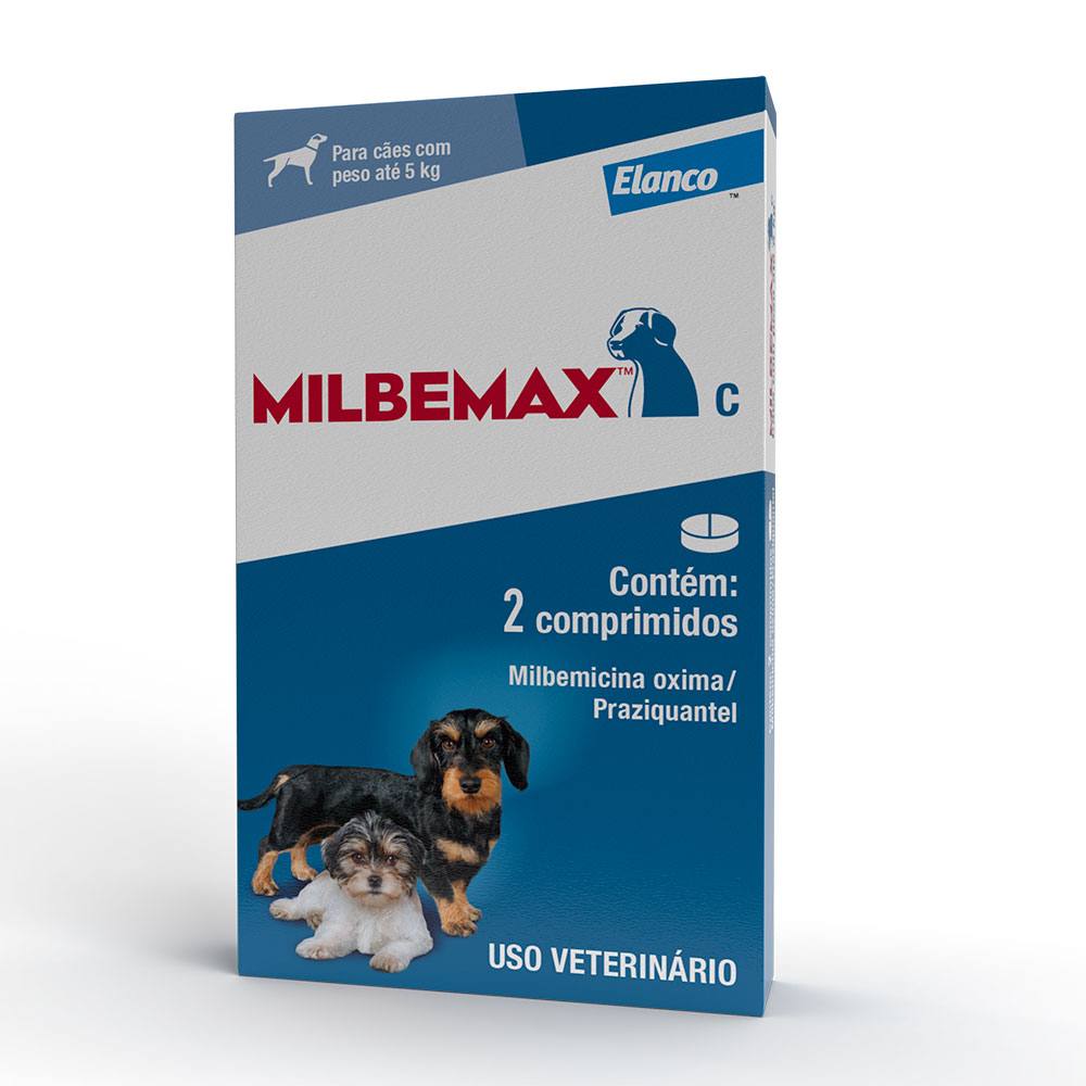 Vermífugo Milbemax C Cães até 5kg Elanco 2 Comprimidos