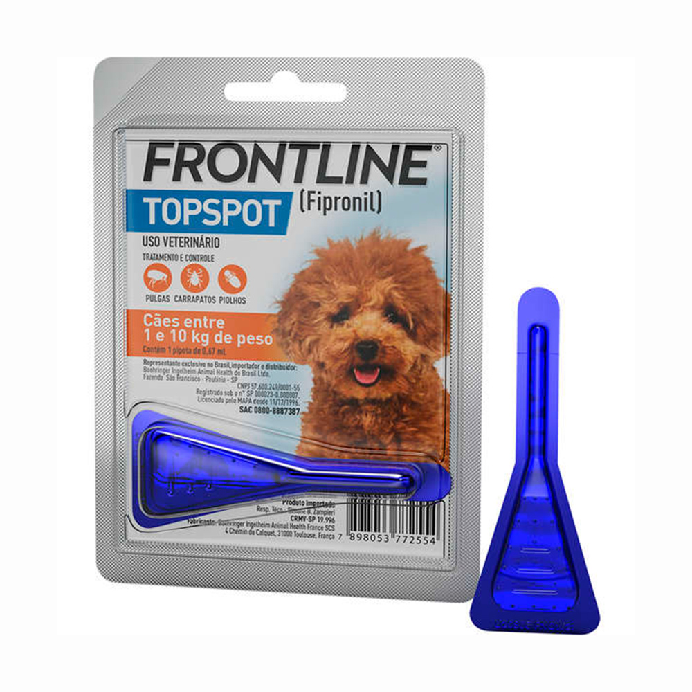 Frontline TopSpot Antipulgas e Carrapatos Para Cães 1 a 10kg