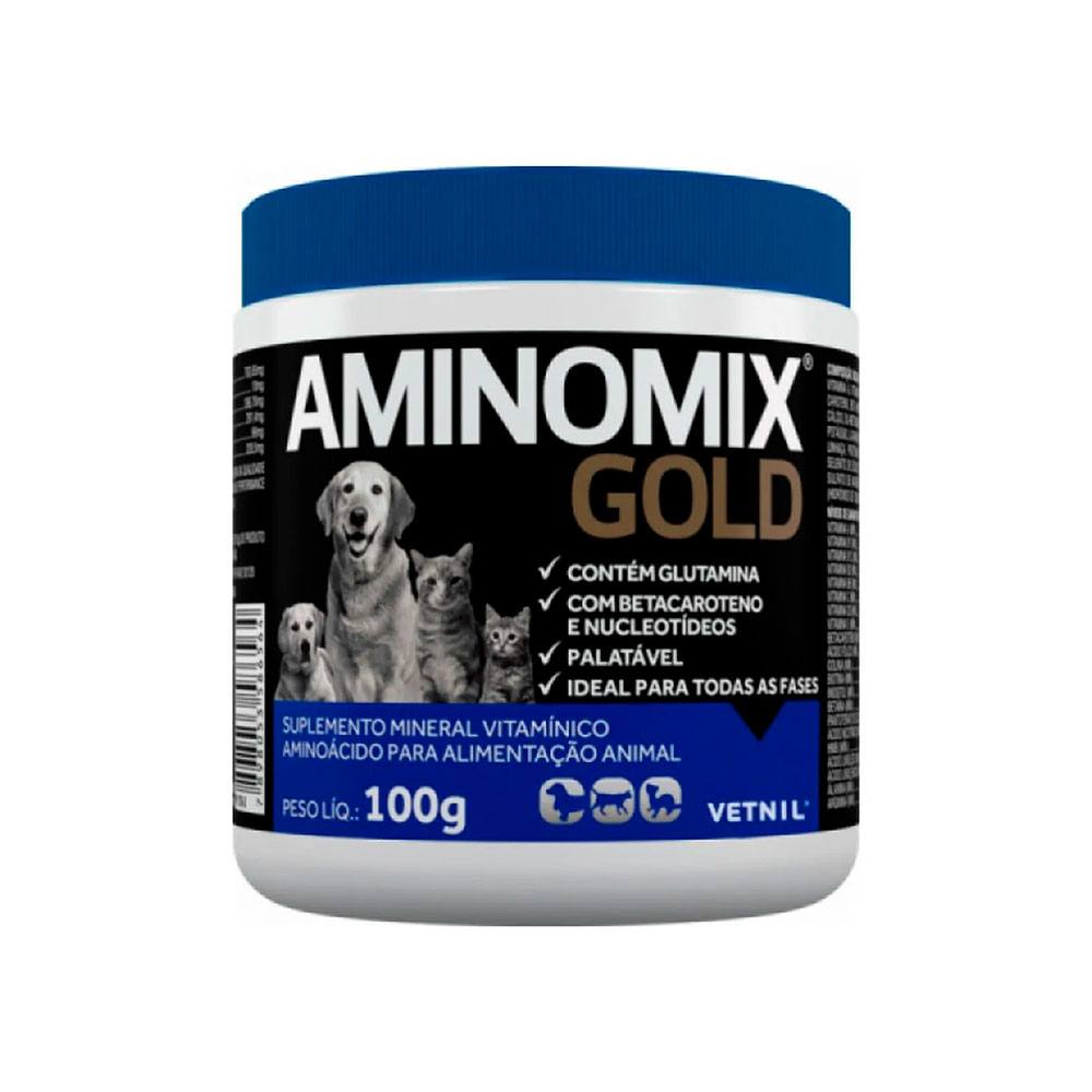 Suplemento Aminomix Gold Para Cães e Gatos Vetnil 100g