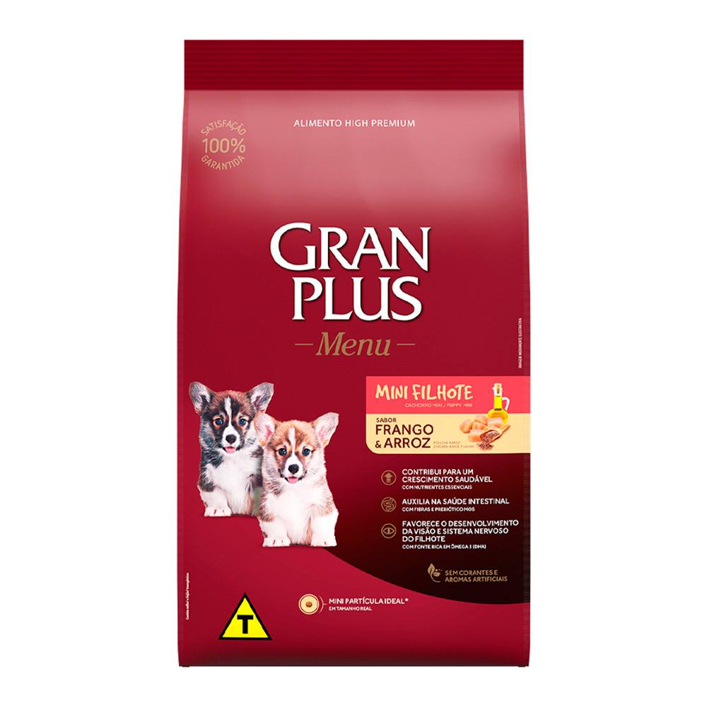 Ração Granplus Menu Para Cães Filhotes De Porte Mini Sabor Frango e Arroz - 3kg