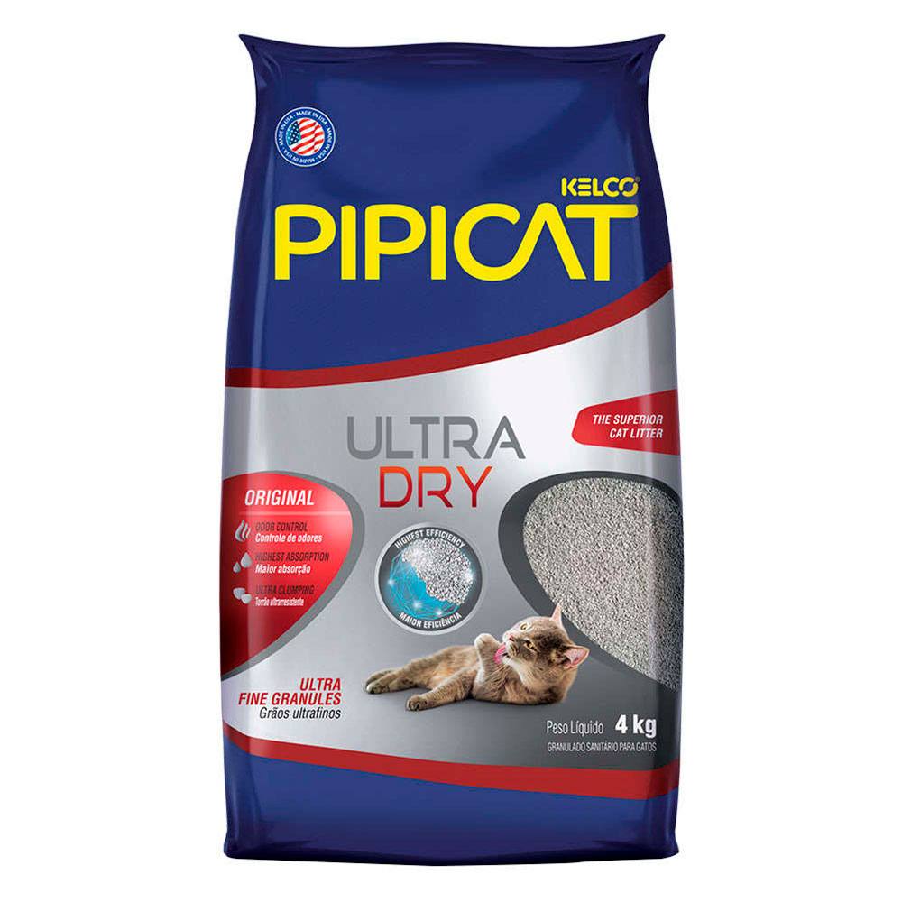 Areia Higiênica Pipicat Ultra Dry Para Gatos - 4kg