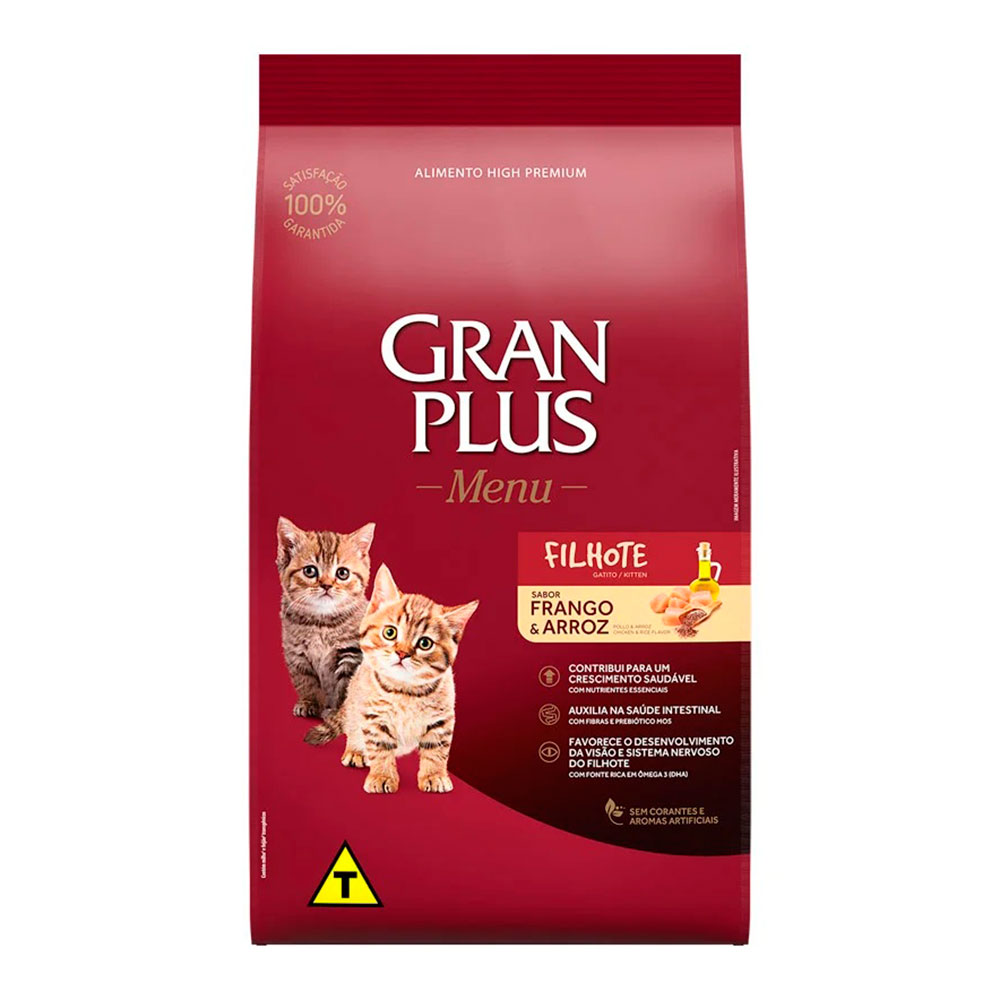 Ração GranPlus Para Gatos Filhotes Sabor Frango e Arroz - 3kg