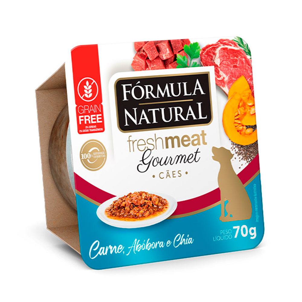 Ração Úmida Fórmula Natural Fresh Meat Gourmet Para Cães Carne 70g