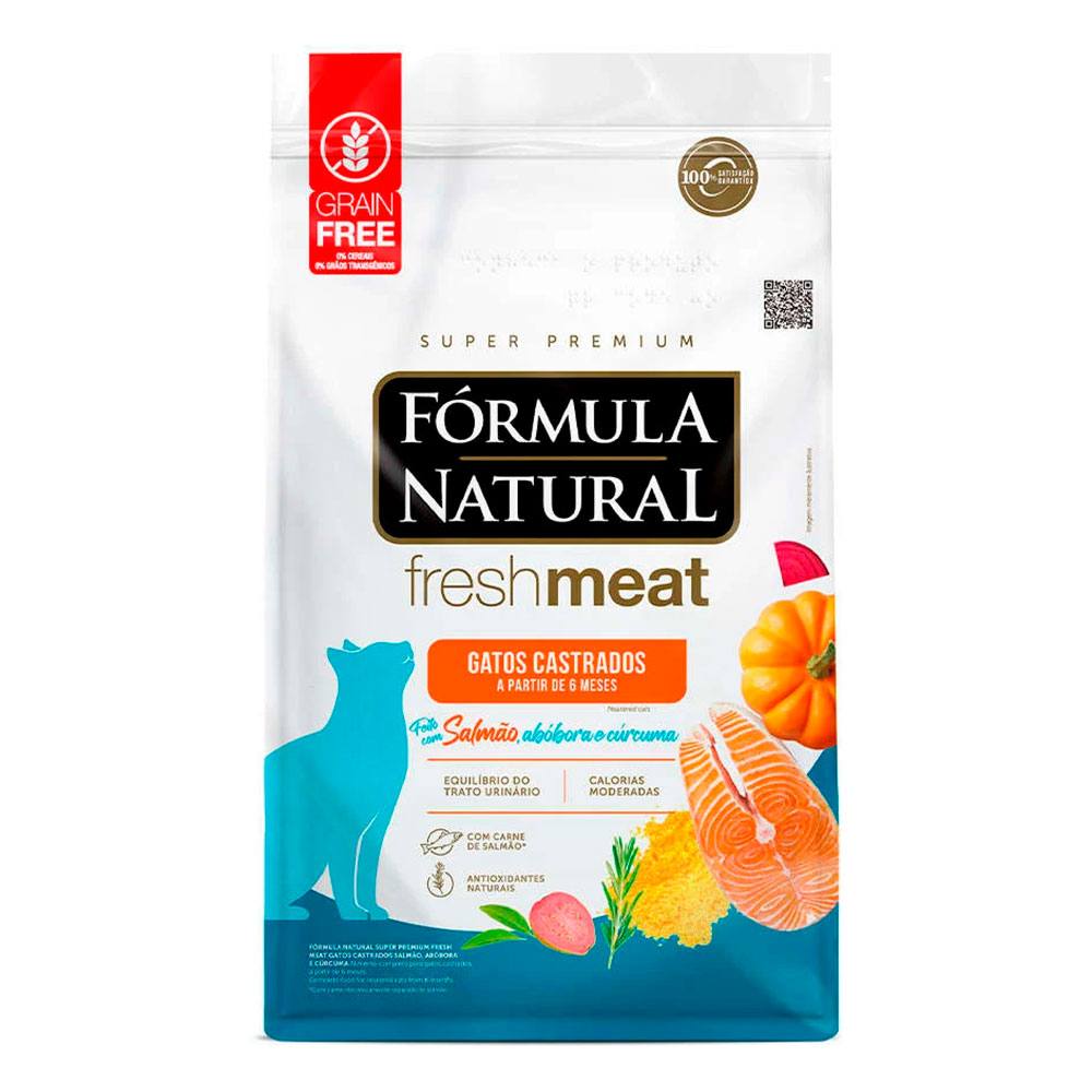 Ração Fórmula Natural FreshMeat Para Gatos Adultos Castrados Sabor Salmão 7kg