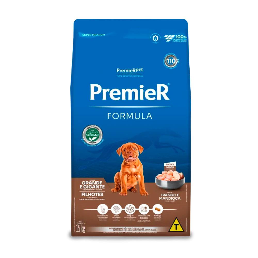 Ração Premier Fórmula Cães Filhotes Porte Grande e Gigante Frango 15kg