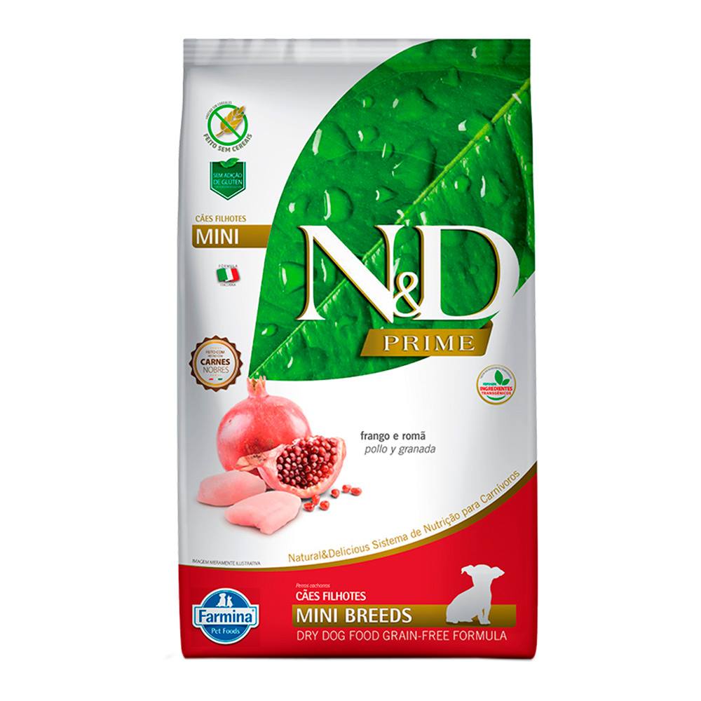 Ração Farmina N&D Prime Para Cães Filhotes Raças Mini e Pequenas Frango e Romã - 2,5kg