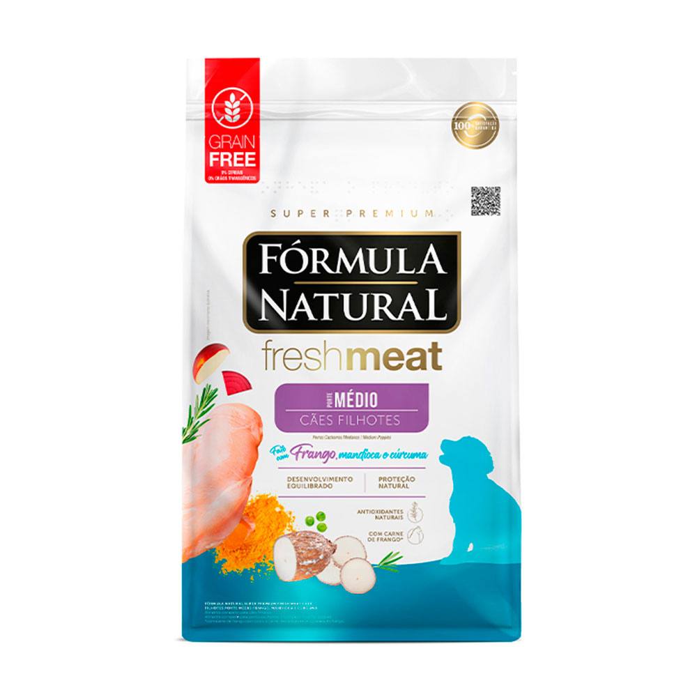 Ração Fórmula Natural Freshmeat Cães Filhotes Porte Médio Frango 2,5kg