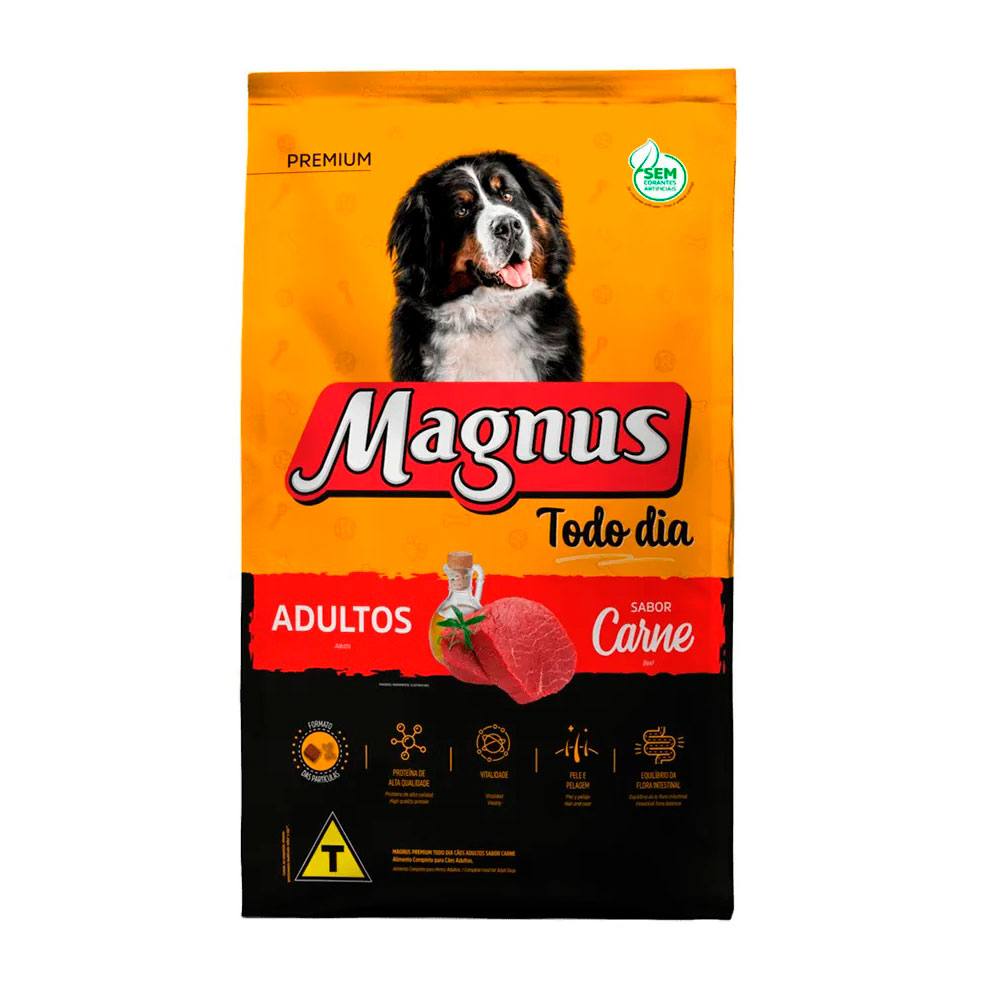 Ração Magnus Todo Dia para Cães Adultos Sabor Carne 15kg