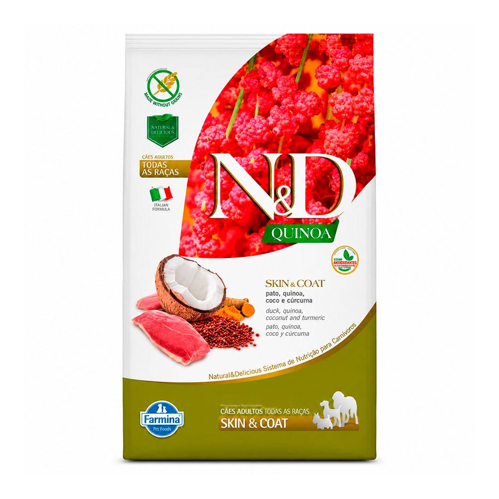 Ração Farmina N&D Quinoa Cães Adultos Skin e Coat Sabor Pato 10,1kg