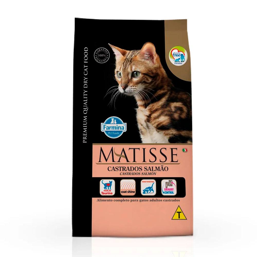 Ração Farmina Matisse Gatos Adultos Castrados Sabor Salmão - 7,5kg
