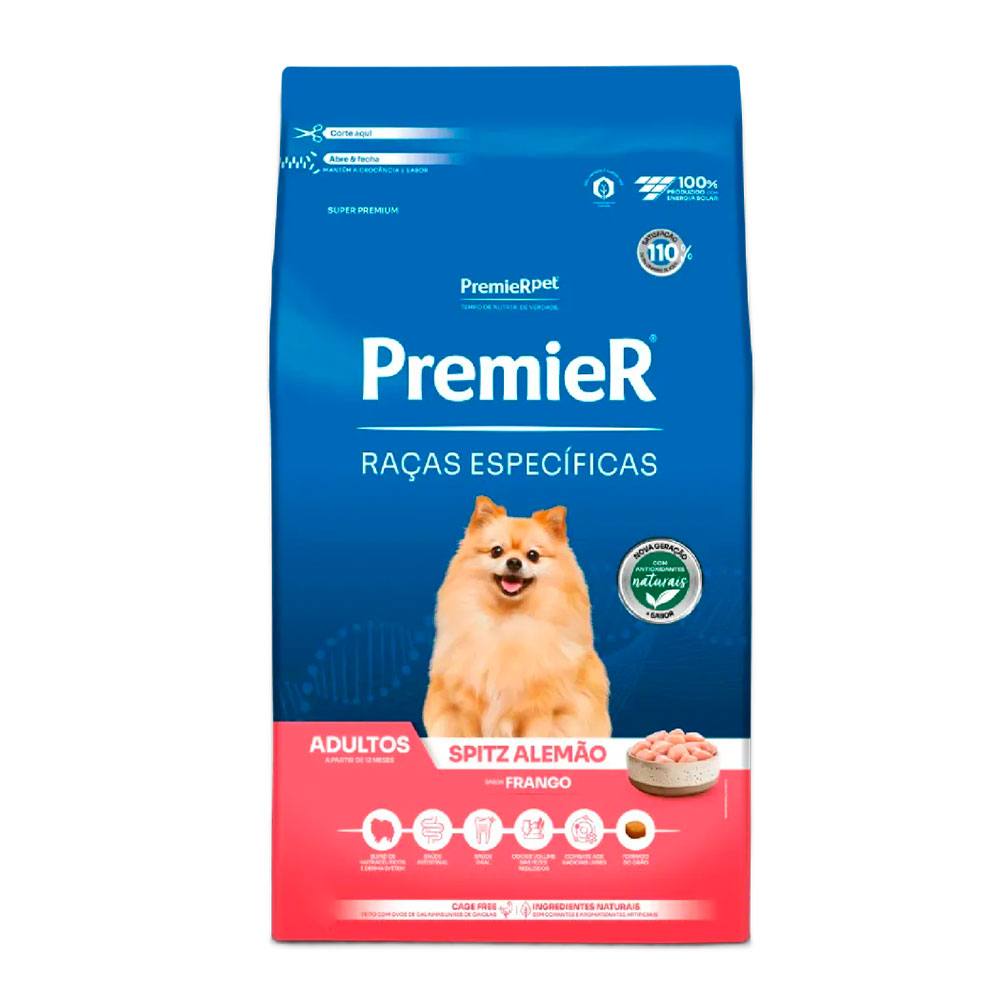 Ração Premier Raças Específicas Spitz Alemão Cães Adultos Frango 1kg