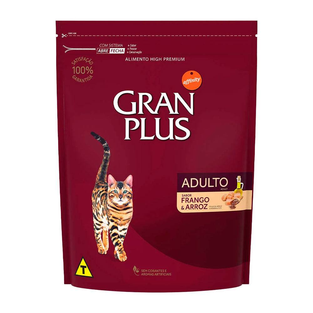 Ração GranPlus Gatos Adultos Sabor Frango e Arroz - 3kg