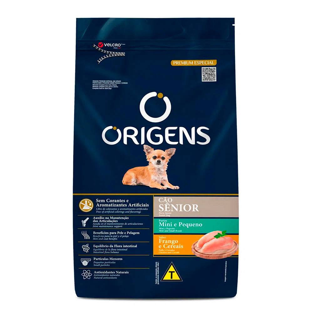 Ração Origens Cães Sênior Pequeno Porte Frango e Cereais 3kg