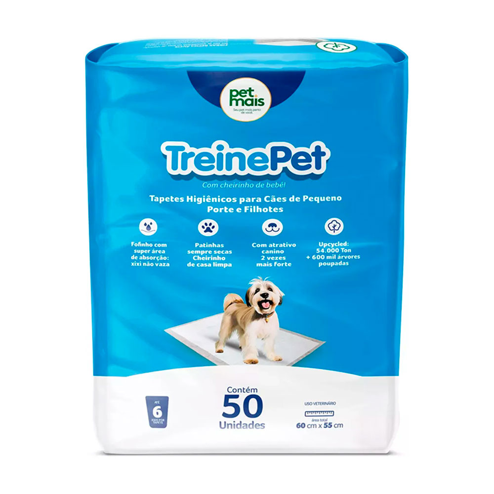 Tapete Higiênico Para Cães TreinePet Petmais 50 Unidades