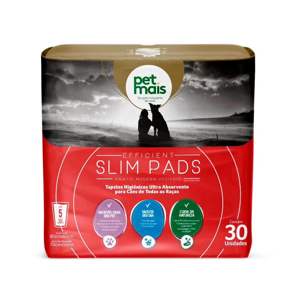 Tapete Higiênico Para Cães Slim Pads Petmais 30 Unidades