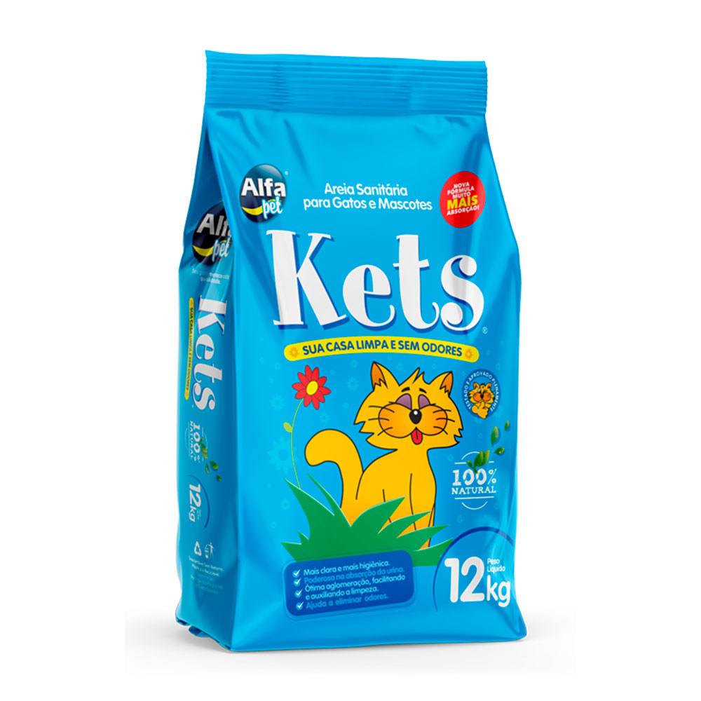 Areia Higiênica Kets Para Gatos 12kg