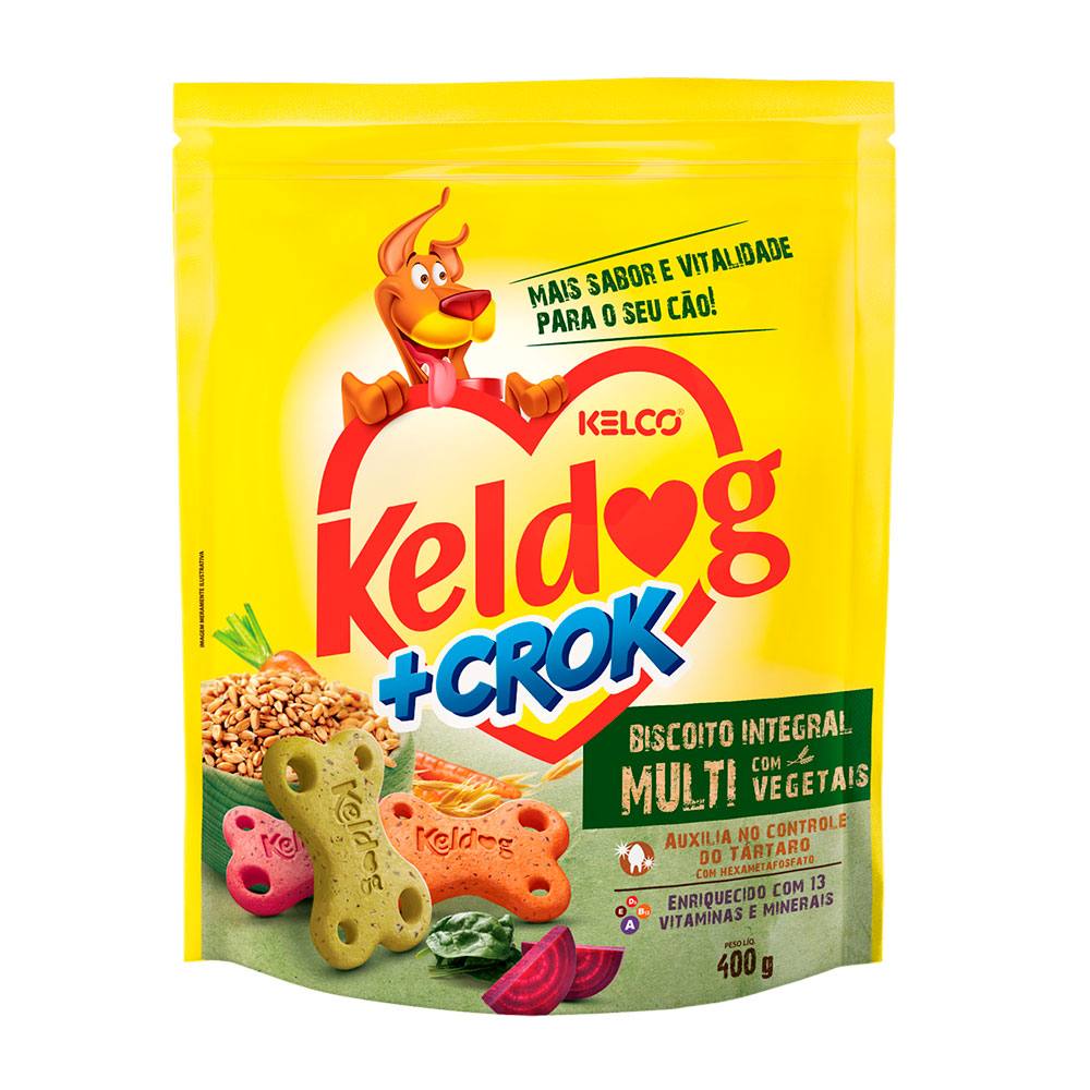Biscoito Keldog para Cães +Crock - Integral Multi com Vegetais 400g