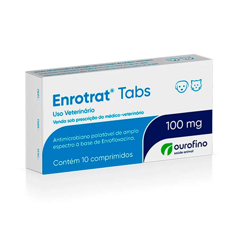 Enrotrat Tabs 100mg Ourofino com 10 Comprimidos