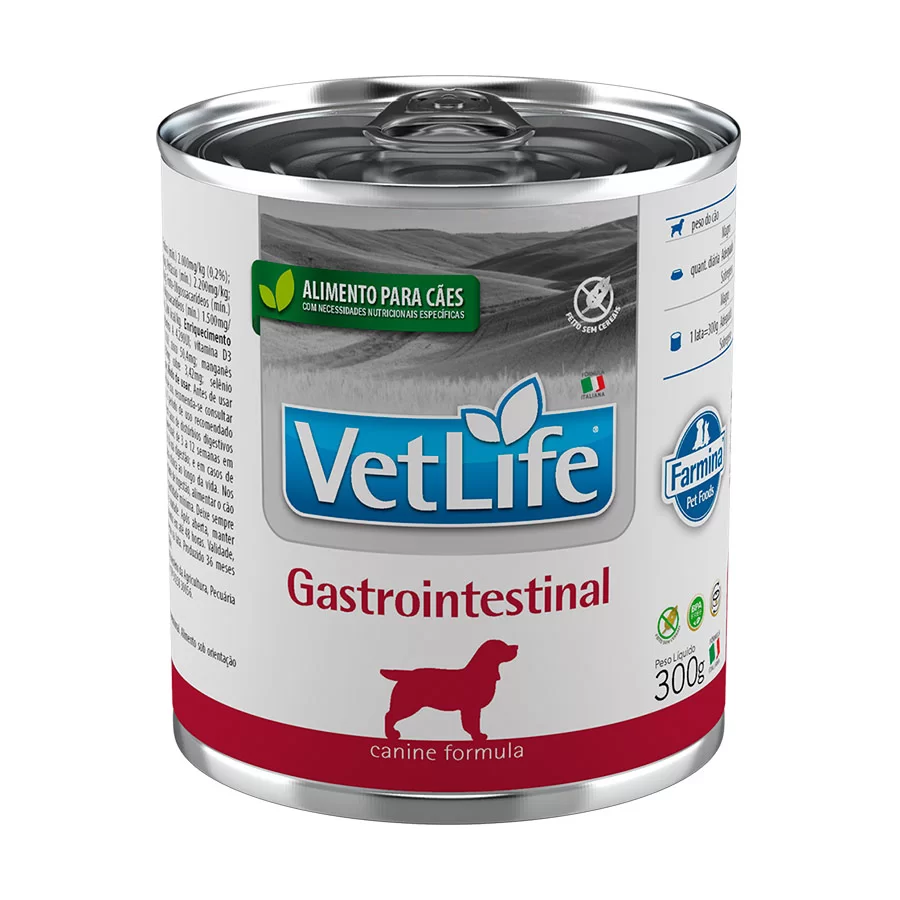 Ração Úmida Lata Farmina Vet Life para Cães Adultos Gastrointestinal 300g