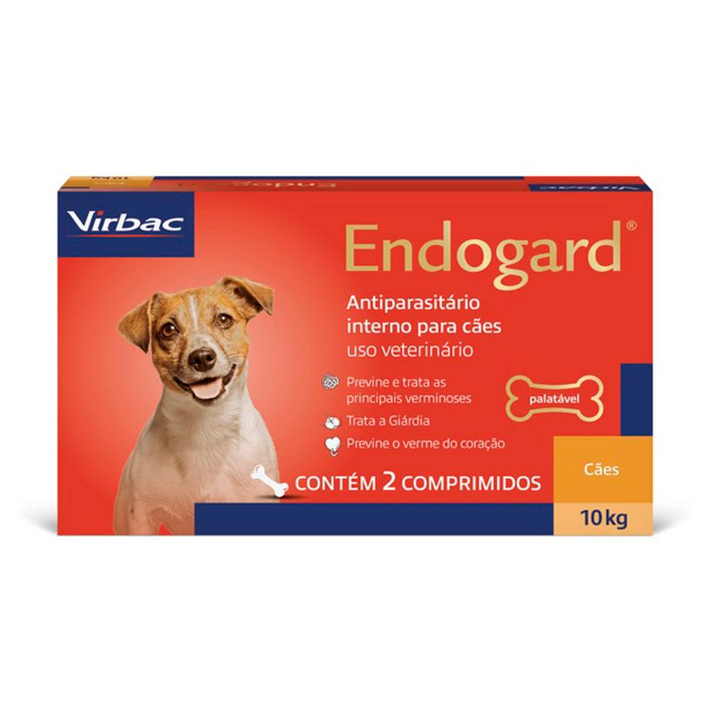 Vermífugo Endogard Para Cães até 10kg Virbac 2 comprimidos