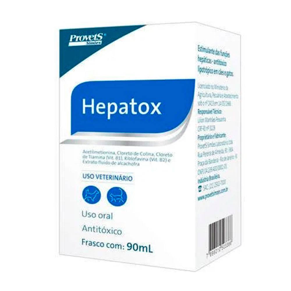 Antitóxico Hepatox para Cães e Gatos Provets 90ml