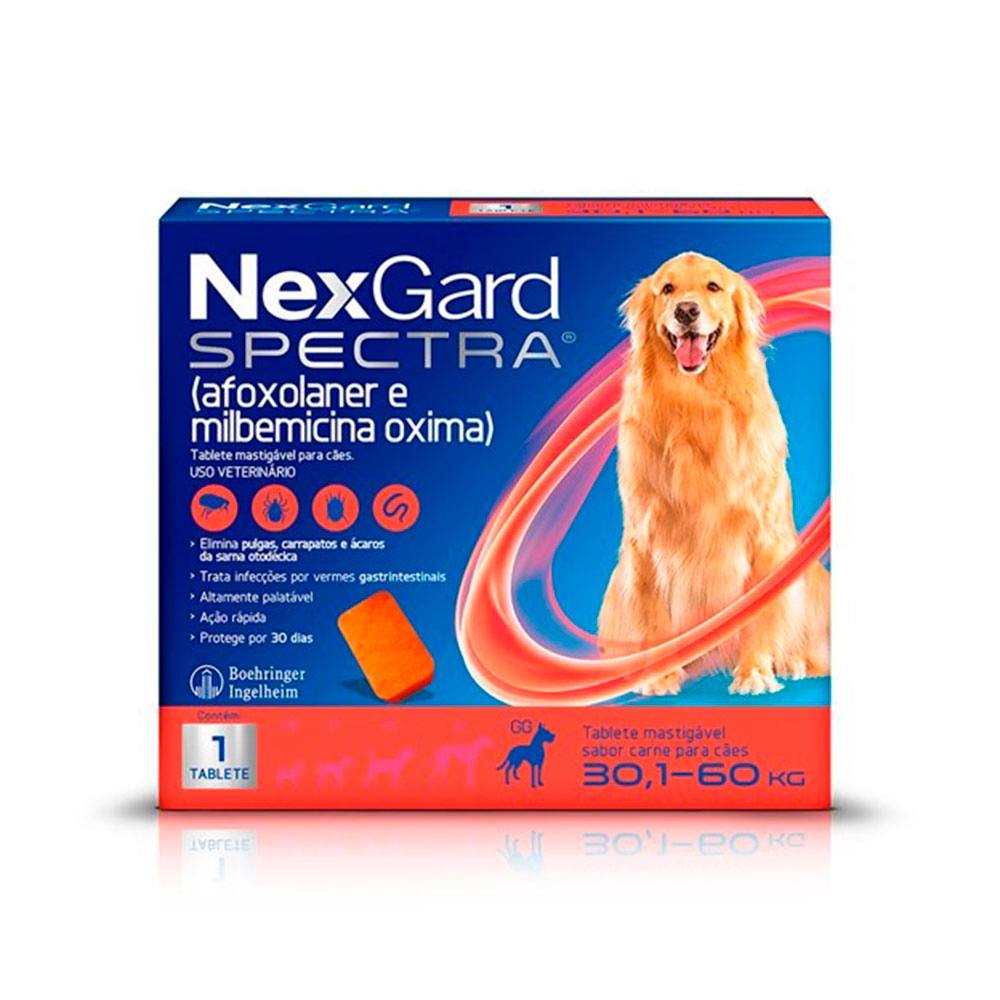 NexGard Spectra Antipulgas E Carrapatos Para Cães De 30,1 A 60kg