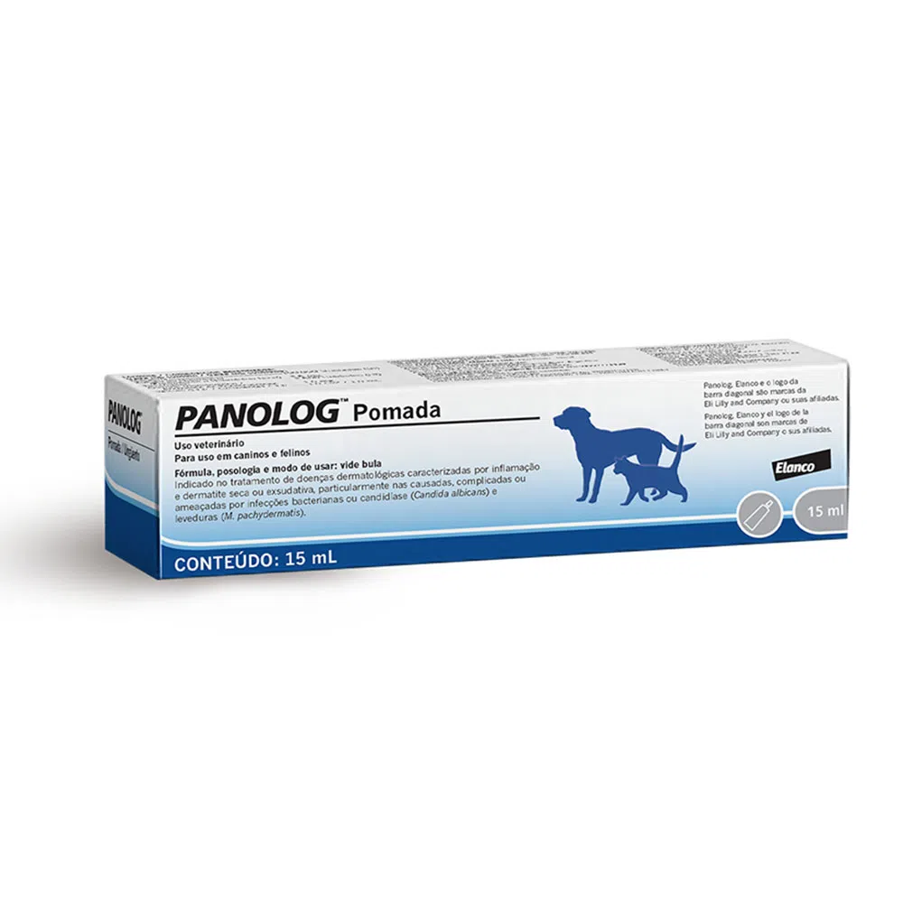 Panolog Pomada Dermatológica para Cães e Gatos Elanco15ml