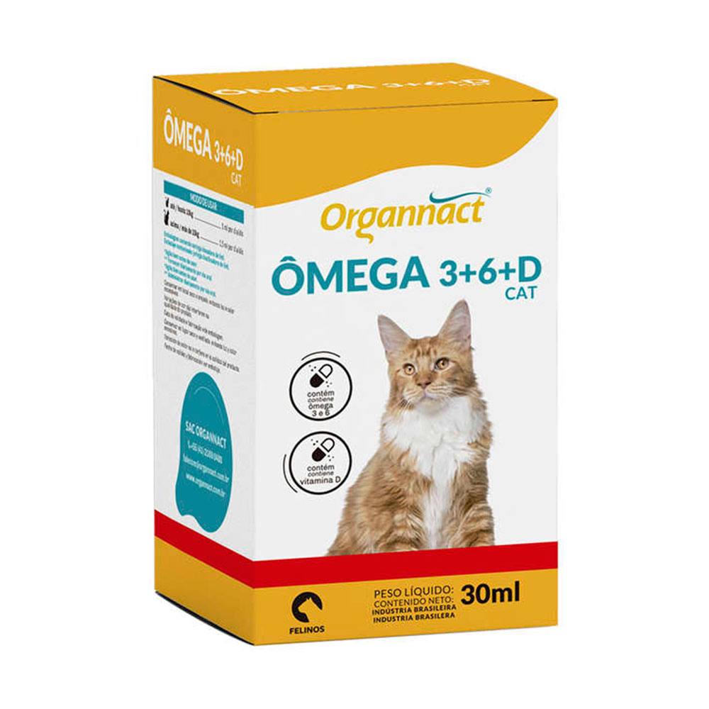 Suplemento Ômega 3+6+D Cat Para Gatos Organnact 30mL