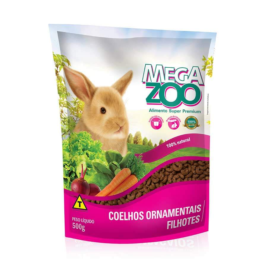 Ração Megazoo Para Coelhos Ornamentais Filhotes – 500g