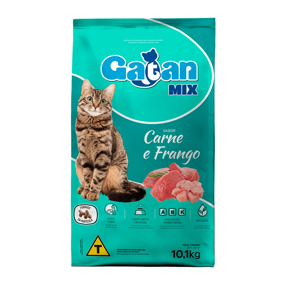 Ração Gatan Mix Para Gatos Adultos Carne e Frango – 10,1kg