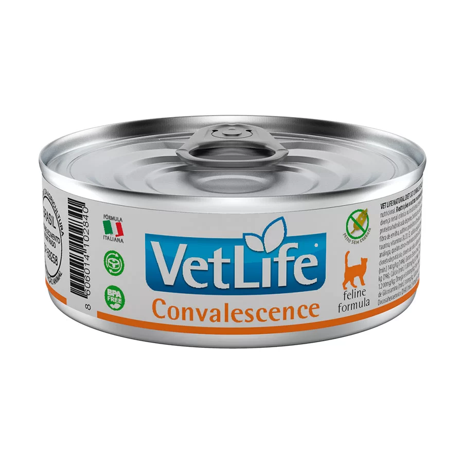 Ração Úmida Lata Farmina Vet Life Feline para Gatos Convalescence 85g