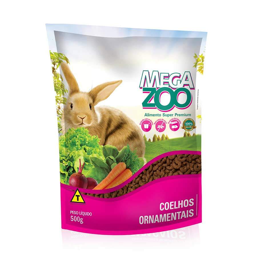 Ração Megazoo Para Coelhos Ornamentais Adultos 500g