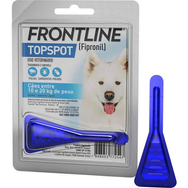 Frontline TopSpot Antipulgas e Carrapatos Para Cães 10 a 20kg