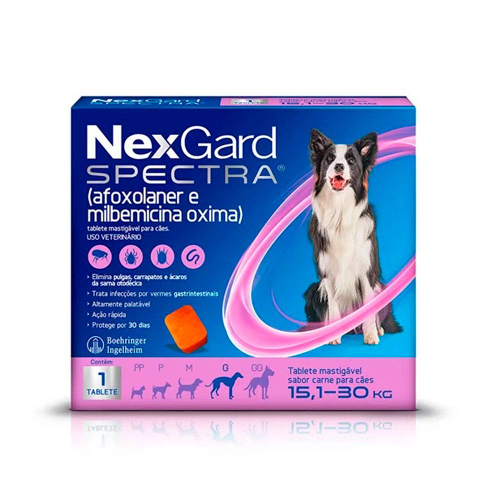 NexGard Spectra Antipulgas E Carrapatos Para Cães De 15,1 A 30kg