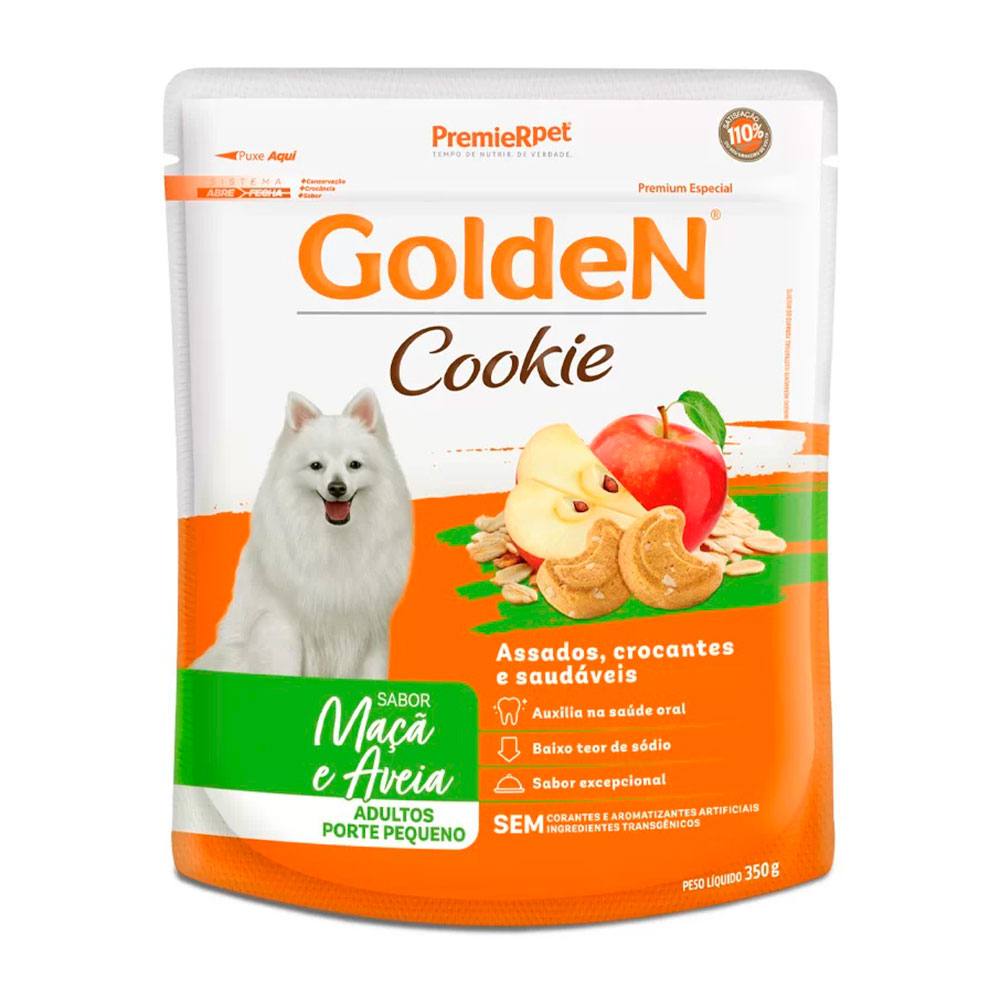 Biscoito Golden Cookie Para Cães Adultos Pequeno Porte Maçã e Aveia 350g