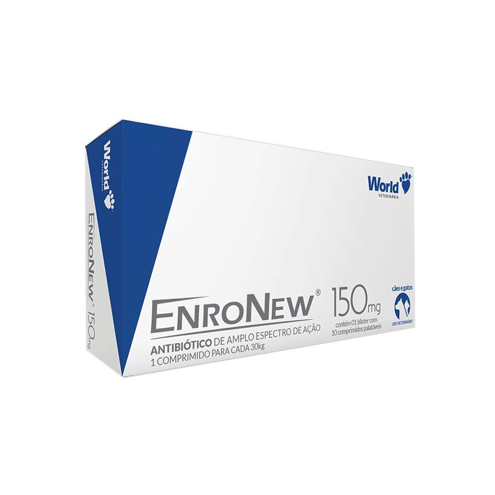 Enronew 150mg Antibiótico Para Cães e Gatos Com 10 Comprimidos