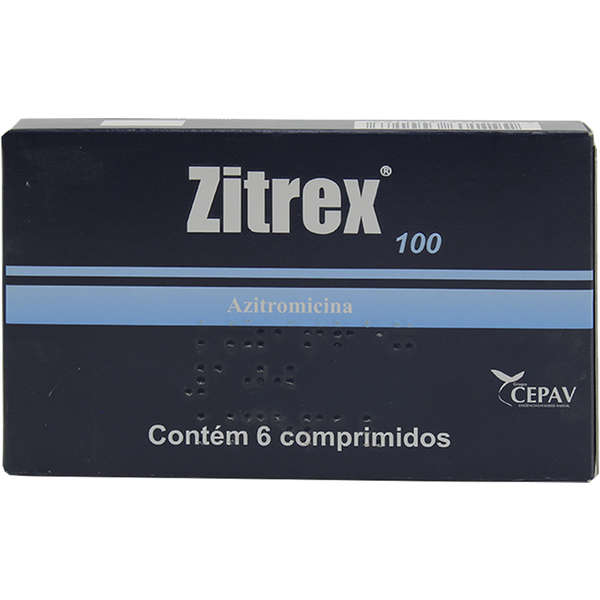 Antimicrobiano Zitrex 100mg com 6 comprimidos