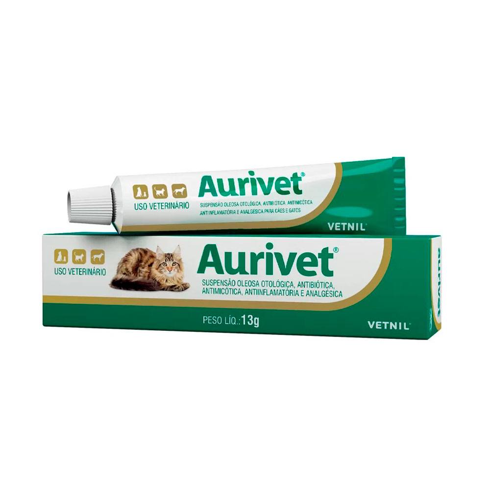 Aurivet Suspensão Oleosa Otológica Vetnil 13g