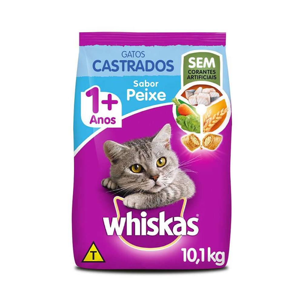Ração Whiskas Gatos Castrados Peixe 10,1kg