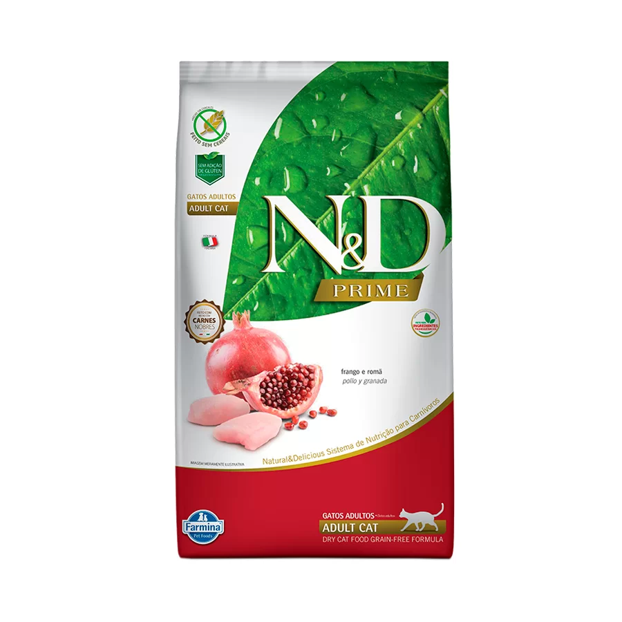 Ração Farmina N&D Prime Para Gatos Adultos Sabor Frango e Romã - 400g