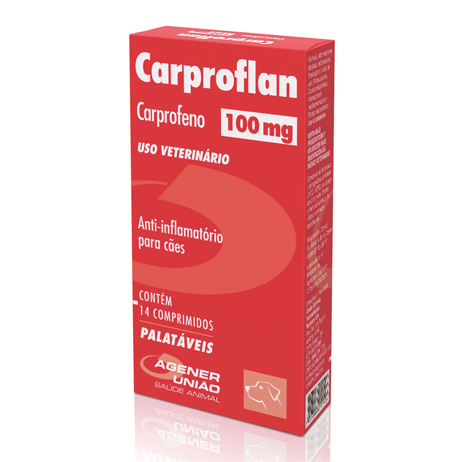 Carproflan 100mg Anti-inflamatório Agener União com 14 Comprimidos