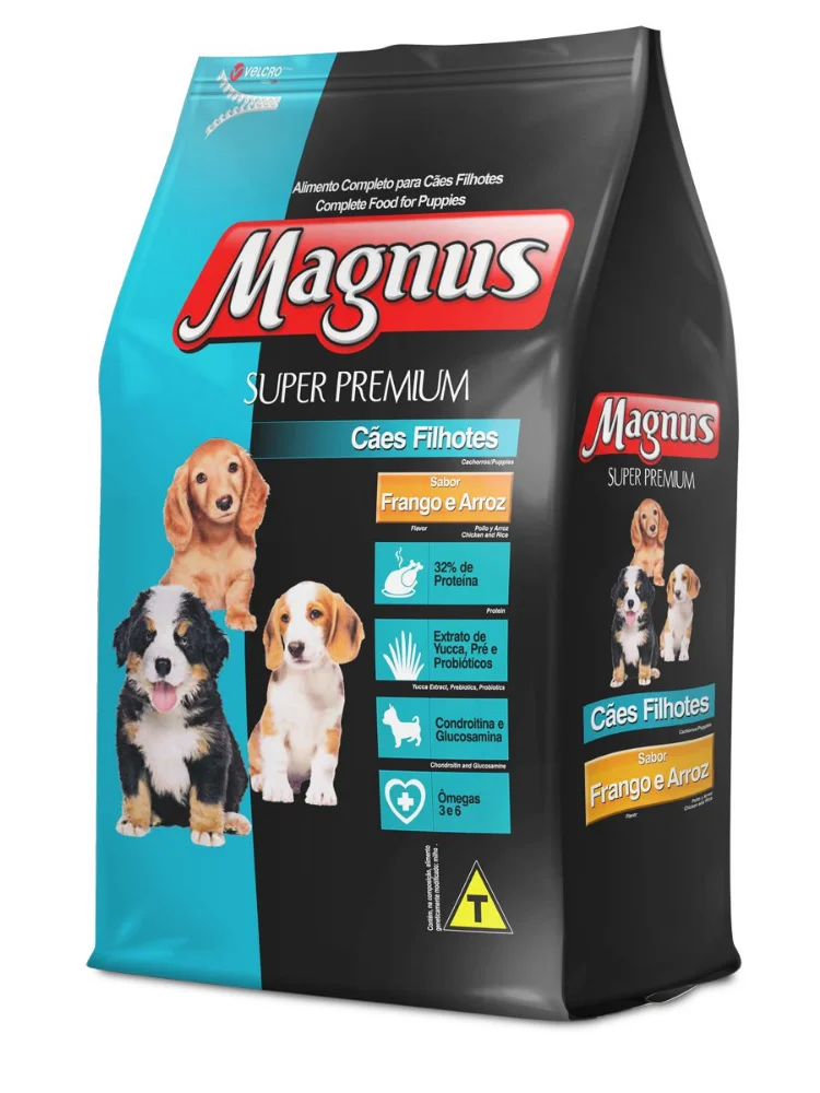 Ração Magnus Super Premium Frango E Arroz Para Cães Filhotes 10kg 10,1kg