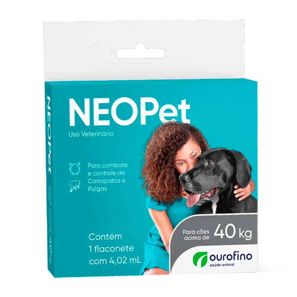 Antipulgas e Carrapatos NeoPet Para Cães Acima de 40kg Ourofino 1 Pipeta