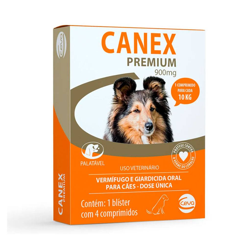 Vermífugo Canex Premium 900mg Para Cães Até 10kg Ceva