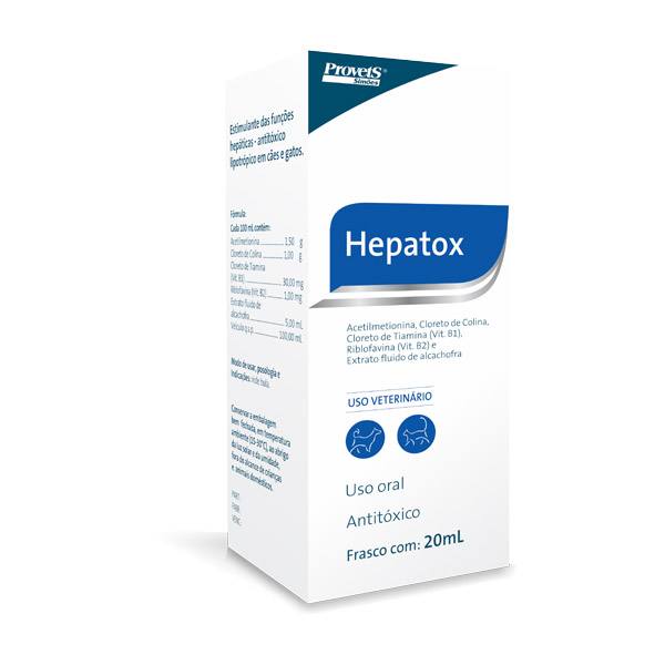Antitóxico Hepatox para Cães e Gatos Provets 20ml