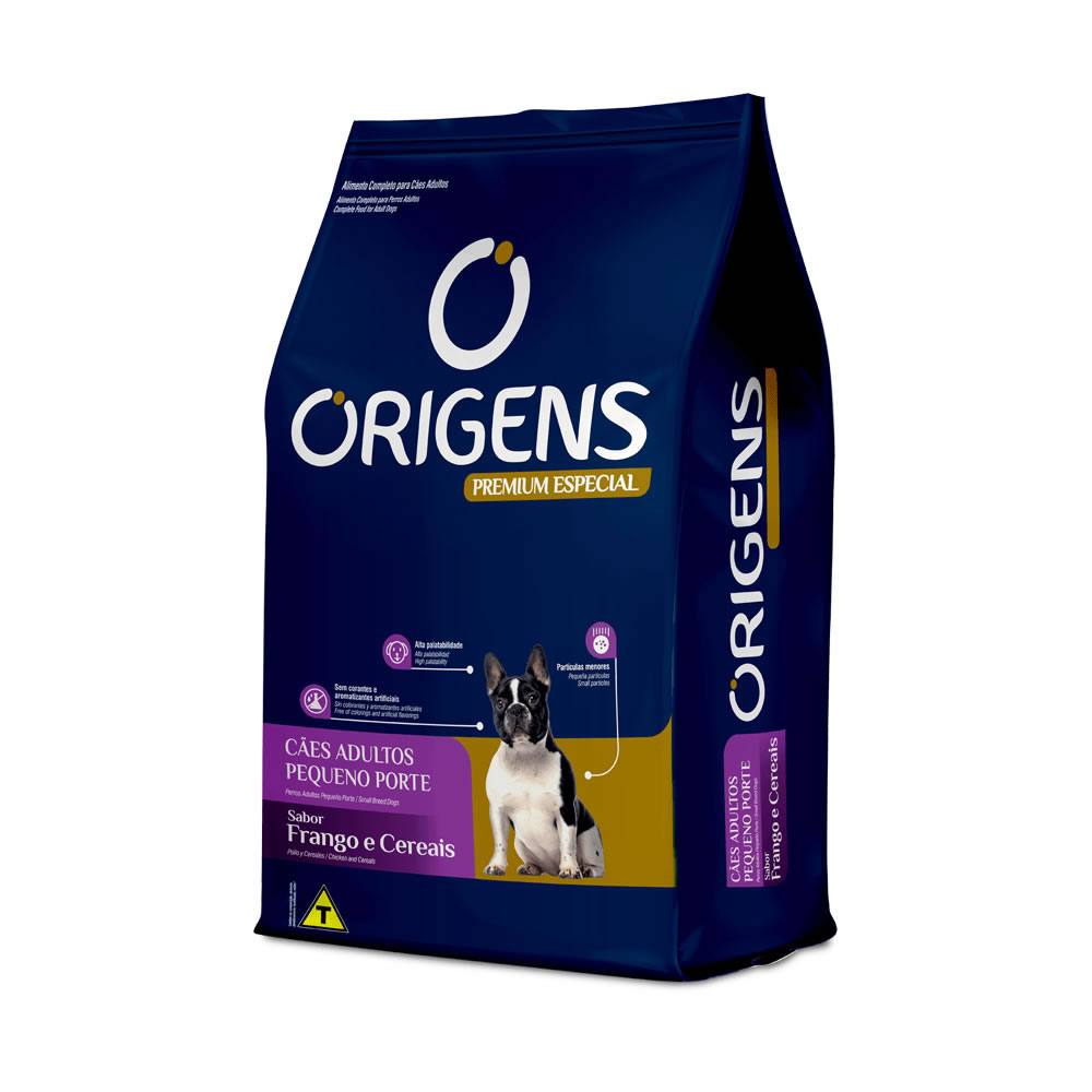 Ração Origens Cães Adultos Raças Pequenas Sabor Frango e Cereais - 15kg