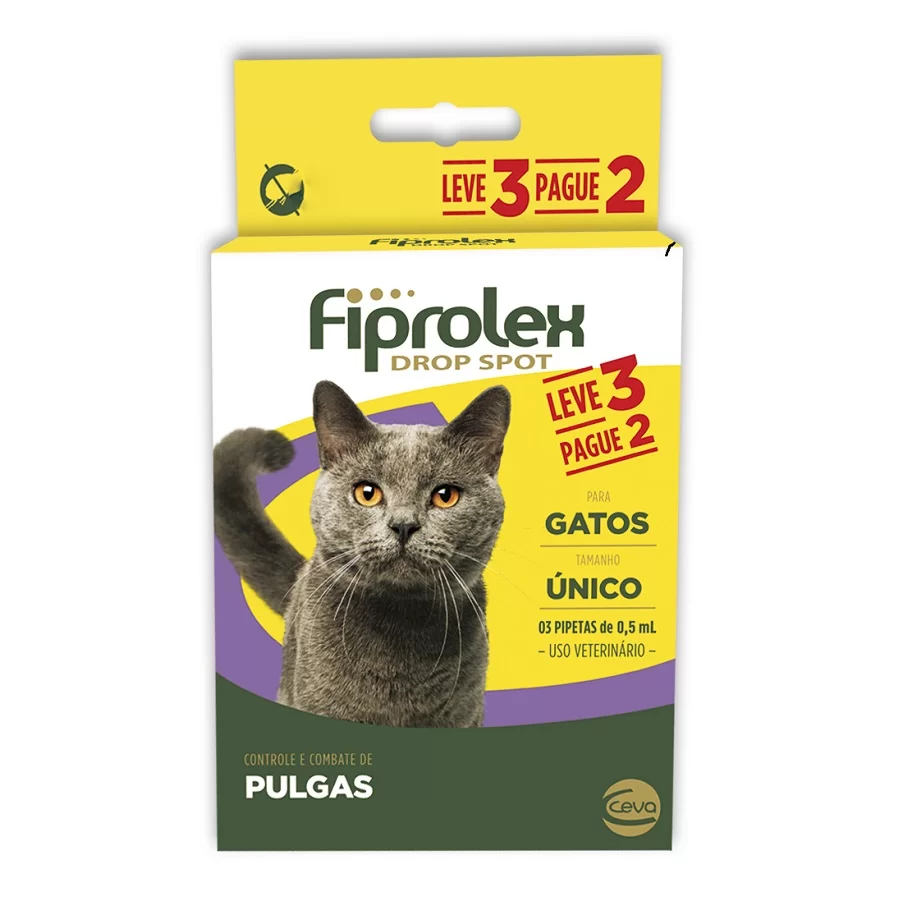 Combo Fiprolex Drop Spot Antipulgas Para Gatos 0,5mL Leve 3 Pague 2